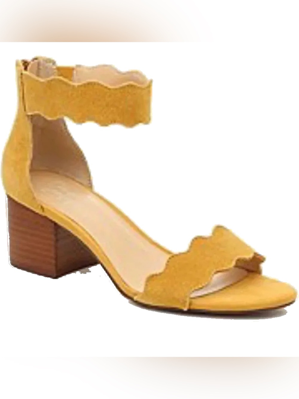 Crown Vintage Thelania Yellow block heel suede Sandal size 6.5